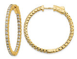1.95 Carat (ctw VS2-SI1, E-F) Lab Grown Diamond Hoop Earrings in 14K Yellow Gold